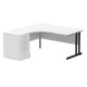 Rayleigh Ergonomic Corner Desk With 600mm Deep Pedestal - Cantilever Frame